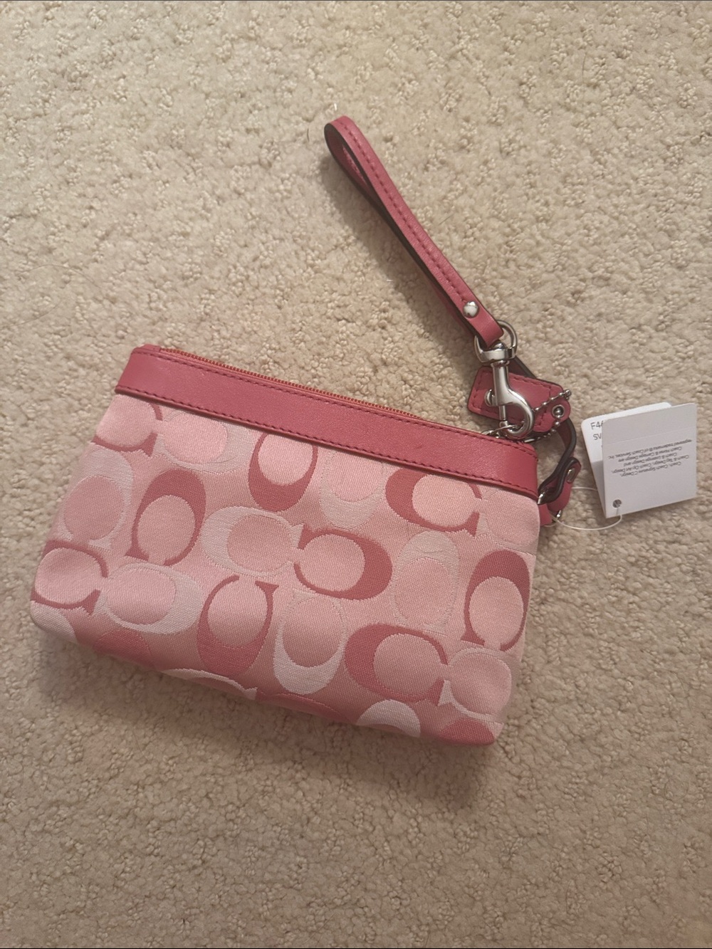Coach Pink Signature Wristlet - Picture 5 of 6